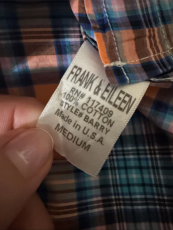 Frank & Eileen Orange and Blue Plaid Barry Cotton Button-Down Shirt - Image 9