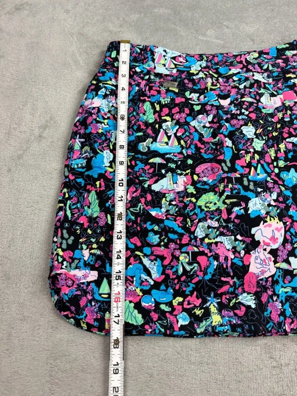 Lulu-B Skort Skirt Women's 2 Black Pink Geometric Stretch Performance Athletic - Image 4
