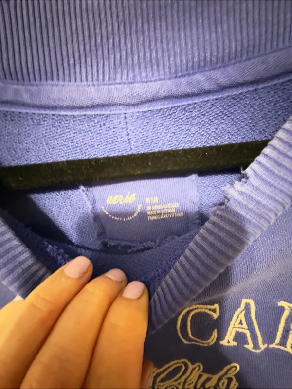 Aerie Blue Sweatshirt - Self Care Club-Size Medium - Image 9