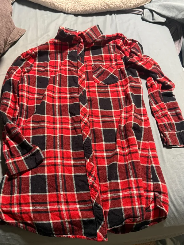 Sonoma Red Black Plaid Flannel Pj Shirt - Image 6