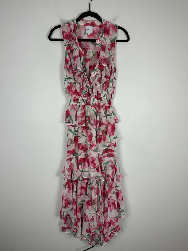 Misa Los Angeles Floral Ruffle Ilona Midi Dress Women’s Sz M - Image 2