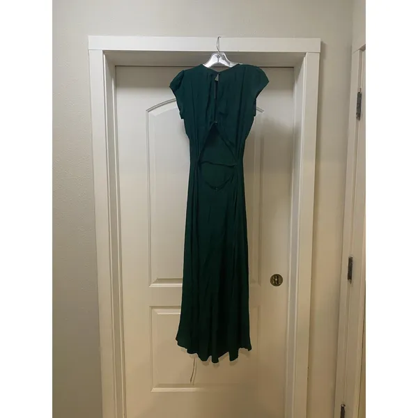 Reformation Gavin Dress Womens 2 Emerald Cut Out Back Maxi Party Wedding Guest - Image 6