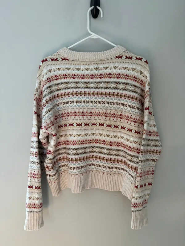 American Eagle Fair Isle Cropped Sweater Women’s M - Image 5