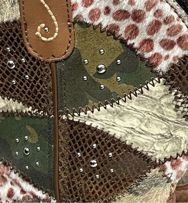 Justin Boots Gypsy leather Boots 7B cowboy cowgirl patchwork - Image 7