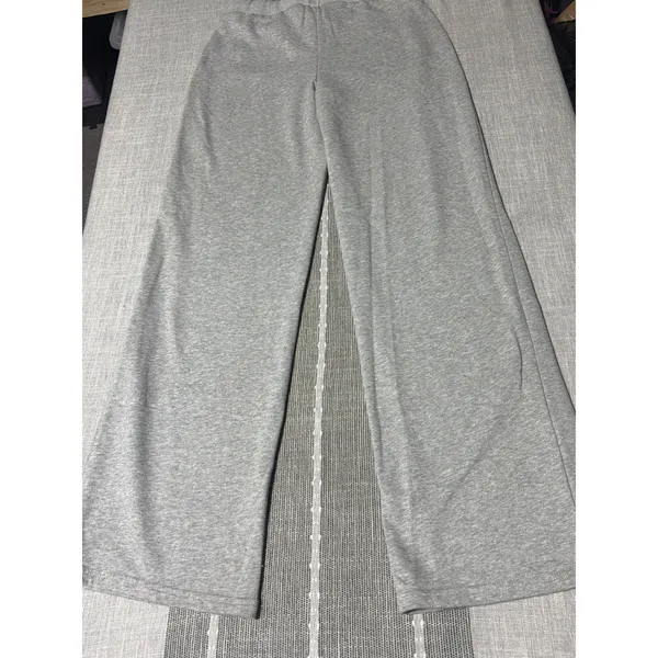Edikted Wide Leg Sweatpants Heather Gray 06 Graphic Joggers Size Small - Image 5