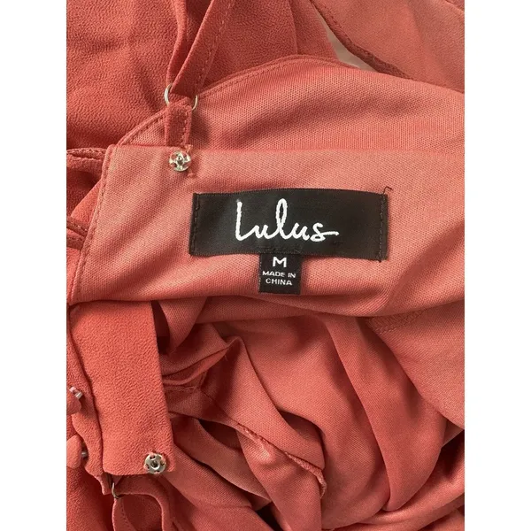 Lulu’s Meteoric Rise Maxi Dress Size Medium Button Detail Back Rusty Rose - Image 10