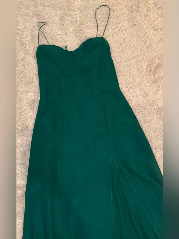 NEW Reformation Juliette emerald green midi Dress sz 10 - Image 11