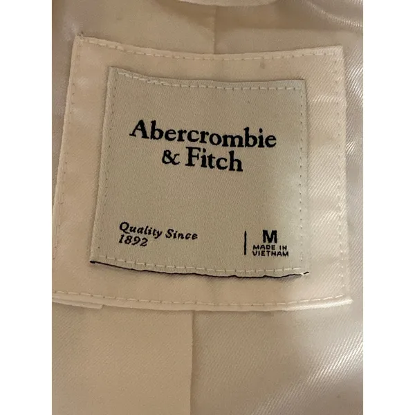 Abercrombie & Fitch White Notched Collar Sleeveless Vest Blazer Coat Jacket M - Image 5