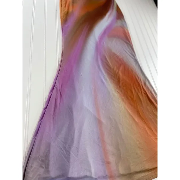 AFRM Y2K Women Purple Orange Abstract Marble Mesh Maxi Skirt Y2K Bodycon Size S - Image 4
