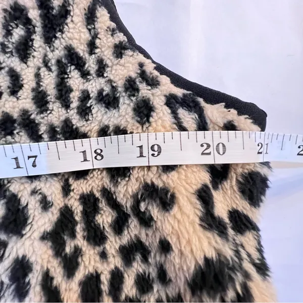 Chaps Ralph Lauren Leopard Fleece Vest Cozy Mob Wife Indie Sleaze Sz L Cabincore - Image 11