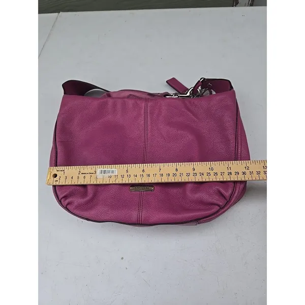 Coach Avery Tassel Purple Leather Hobo Bag Purse F23960 - Image 9