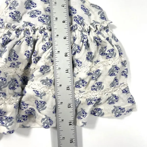 Urban Outfitters Floral Babydoll Crop Medium Blue‎ White Boho Festival Cottage - Image 8