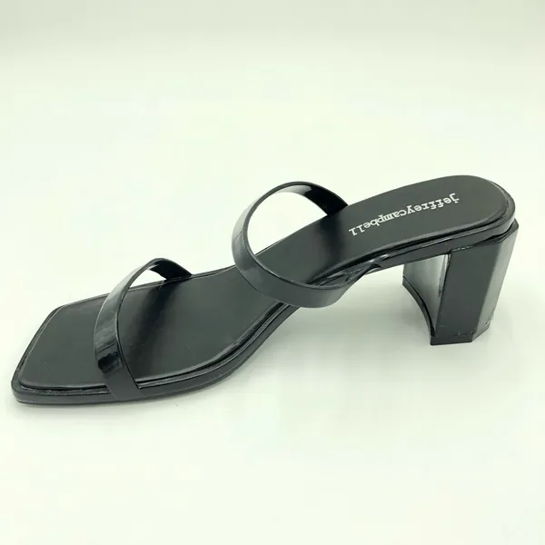 NWOT Black Jeffrey Campbell Jamm-3 Jelly Slide Sandal Heels Size 10 - Image 4