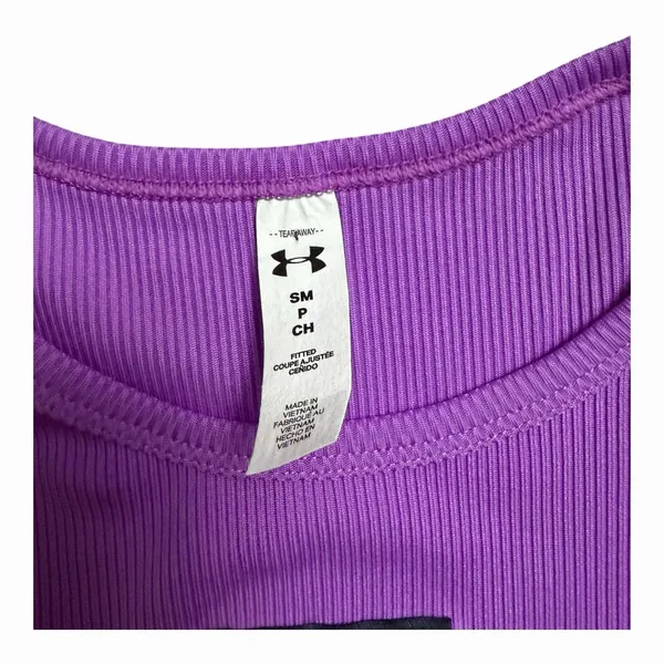 Under Armour Project Rock Womens‎ Ribbed Tank Top Size Small Purple Lilac - Image 8