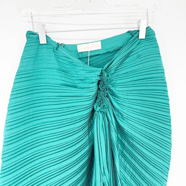 NWT‎ Donnee Par Dieu Pleated Maxi Skirt Women's Size M Green - Image 4
