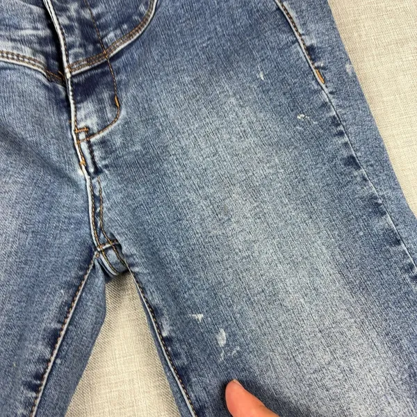 Free People Jeans Womens 27 Blue Medium Wash Mid Rise Flare Stretch Denim - Image 8