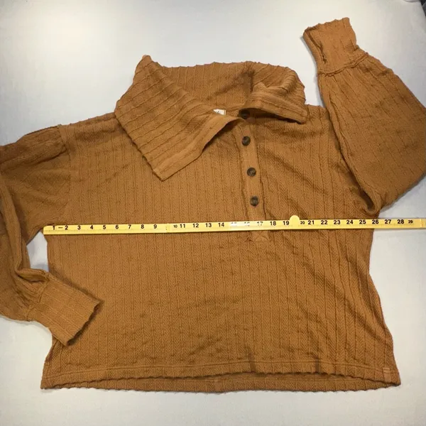 We The Free Now Drop Off Center Burnt Orange Copper Chunky Knit Sz Lg Oversized - Image 11