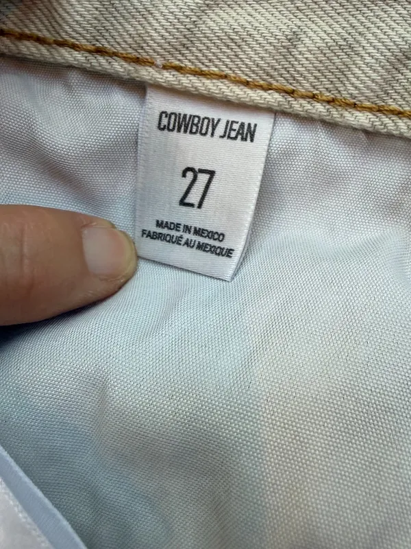 Urban Outfitters BDG Cowboy Jean Size 27 Stone Ecru Cream Straight Wide Leg - Image 11