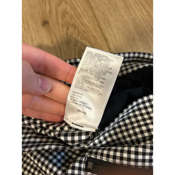 Urban Outfitters Gingham High Waisted Zipper Cigarette Pants Black White US 4 - Image 5