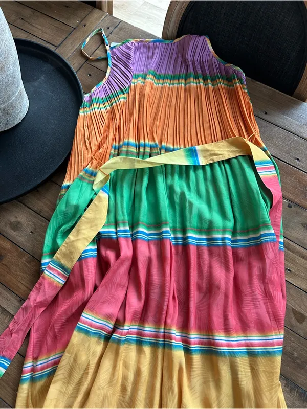 NWT Current Air Pleated Colorblock Maxi Dress L - Image 9