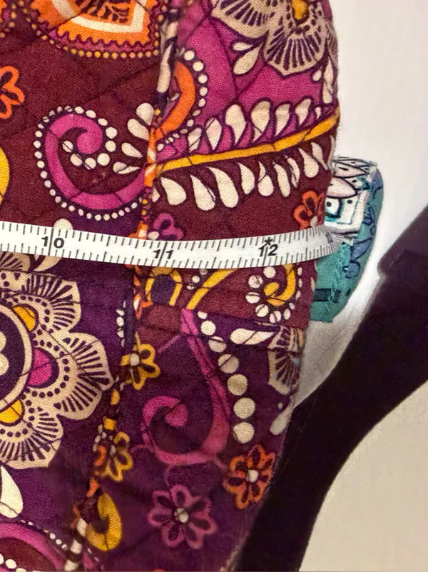 Vera Bradley Safari Sunset Paisley Design Medium Duffel Bag Purple Orange - Image 10