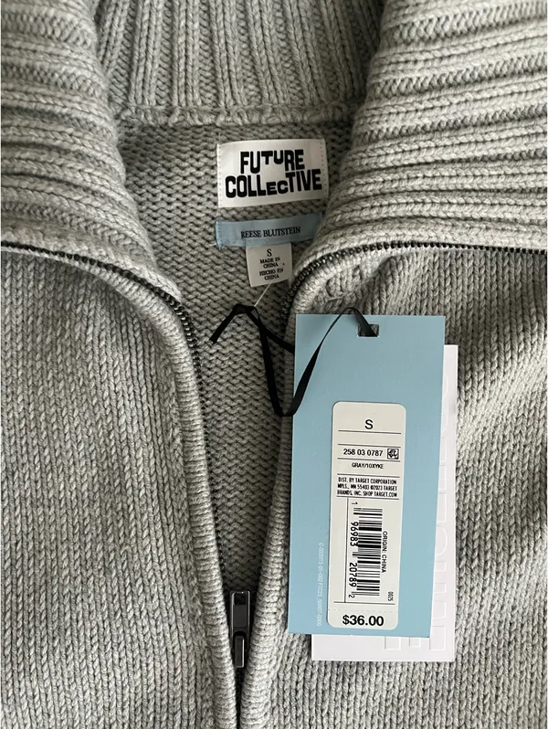 Zip Up Sweater Gray - Image 2