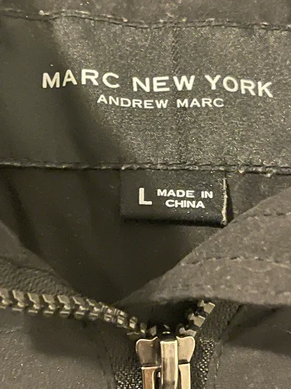 Andrew Marc women’s size large long black hooded coat. - Image 3