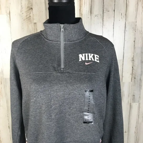 Nike Varsity Sleeve Half-ZIP Crop Jacket Pullover v6x - Image 3