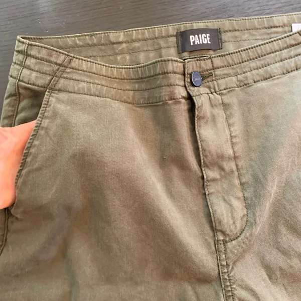 Paige Mayslie Utility Jogger Pants‎ Olive Green Lyocell Drawstring Hem Womens 30 - Image 12