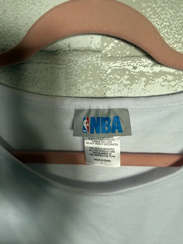 NBA Women's White Tee with Gold Lakers Logo - Image 3