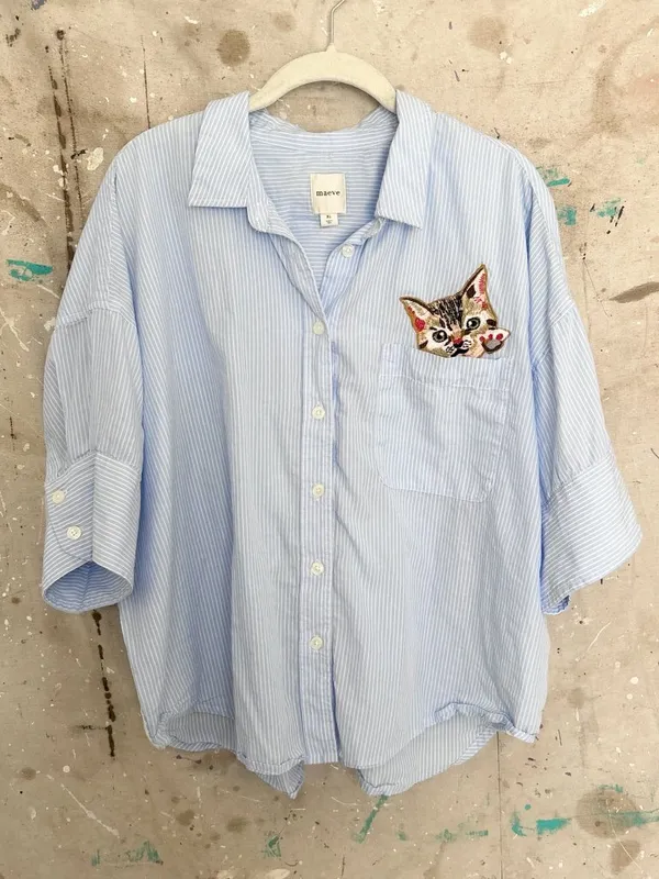 Anthropologie Maeve Mabel Pocket Buttondown Shirt - Image 3