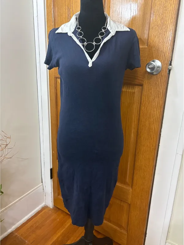 Tommy Hilfiger L Navy Cotton Short Sleeve T-Shirt Dress - Image 2