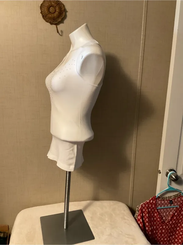 Women's White Racerback Tank Top with Crystal Detail - Image 5