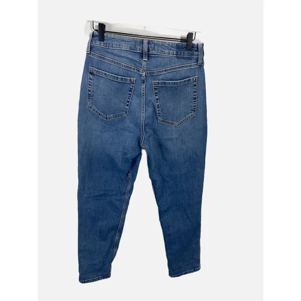 Abercrombie & Fitch The Mom High Rise Jeans Womens 28 6R Blue Distressed Denim - Image 4