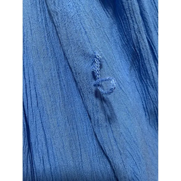 GAP Womens Blue Crinkle Sleeveless High Neck High Low‎ Midi Dress Size Small - Image 8