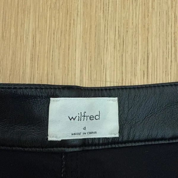 Wilfred Faux Leather Pants Vegan Size US4 Black - Image 3