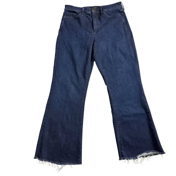 Banana Republic High Rise Flare Jeans Womens 31" Raw‎ Hem Denim Super Stretch - Image 3
