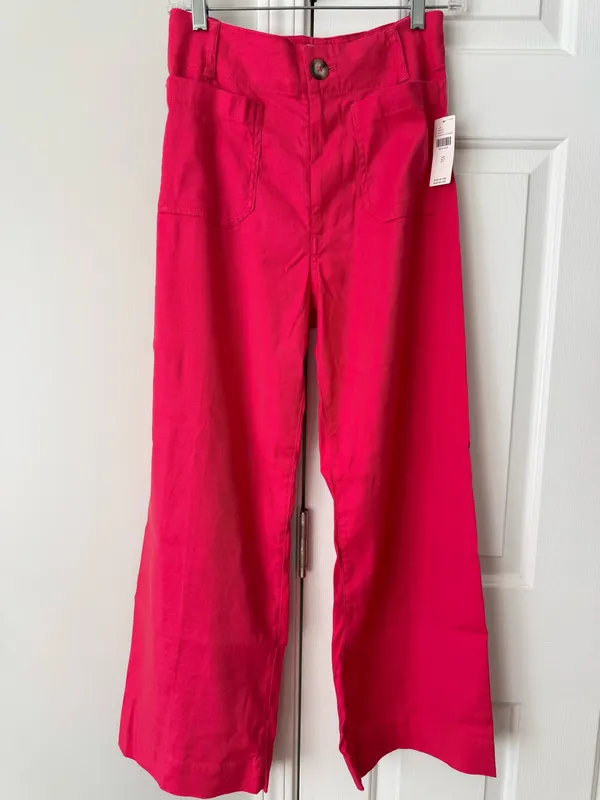 Anthropologie Maeve The Colette Wide-Leg Cropped Linen Pants, Size 27 - Image 5