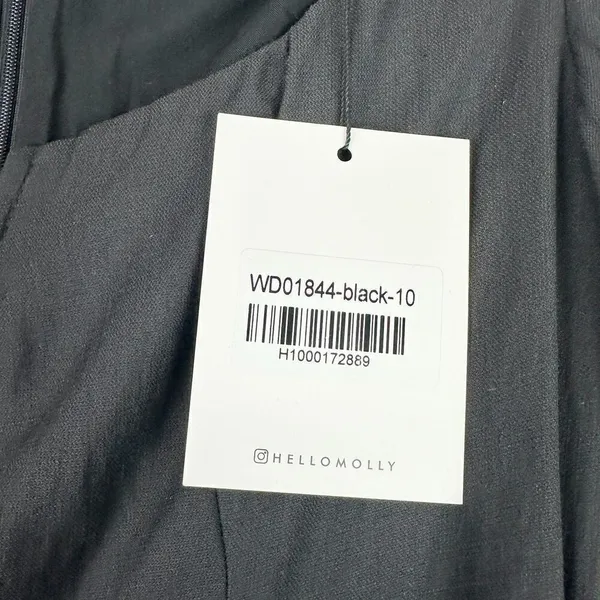 Hello Molly No Time For Love Dress Size 6 Black Mini Wrap Balloon Sleeve - Image 11