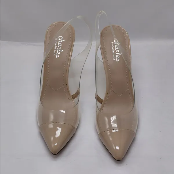 Charles by Charles David Slingback Heels Size 9.5 Nude Clear Pumps Wedding Party - Image 4