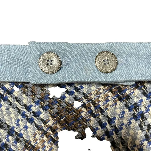 Zara‎ Tweed Weave Mini Skirt in Blue Denim Combination Size Medium - Image 6