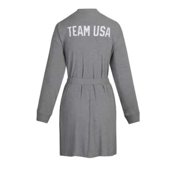 SKIMS Team USA Olympics Gray Robe S NWT - Image 2