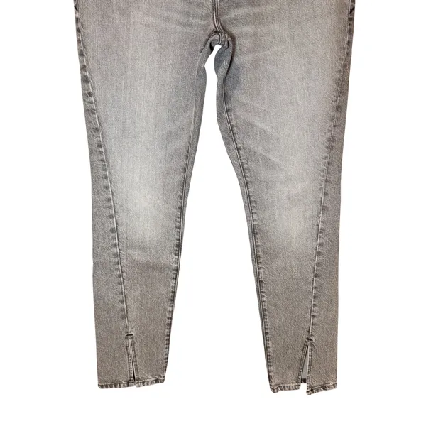 Good American Good‎ Boy Twisted Slit Straight Leg Jeans Gray Size 6/28 - Image 3
