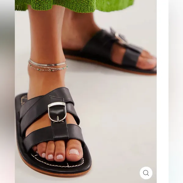 Free People Sloan Buckle Sandals - Black - Image 3