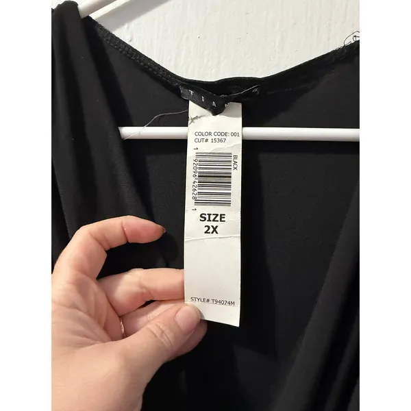 Tiana B Black Tank Jumpsuit Tie Detail Surplice V-Neck Wide Leg 2X NWT T94074M - Image 2