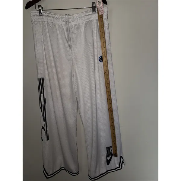 Womens L Nike Sportswear Basketball Jersey Pants Mesh White‎ Skater Y2K Wide Leg - Image 6
