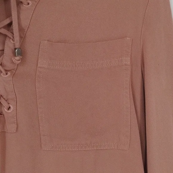 Lulus Best of All Pink‎ Long Sleeve Lace Up Dress Size Medium - Image 6