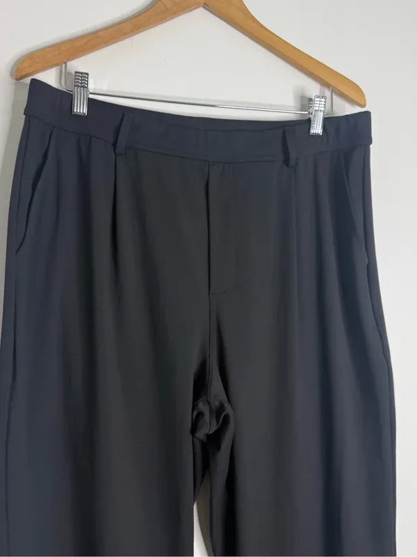 Halara Wide Leg Pants XL Tall Black High Rise Stretch Trousers 34” Inseam - Image 3