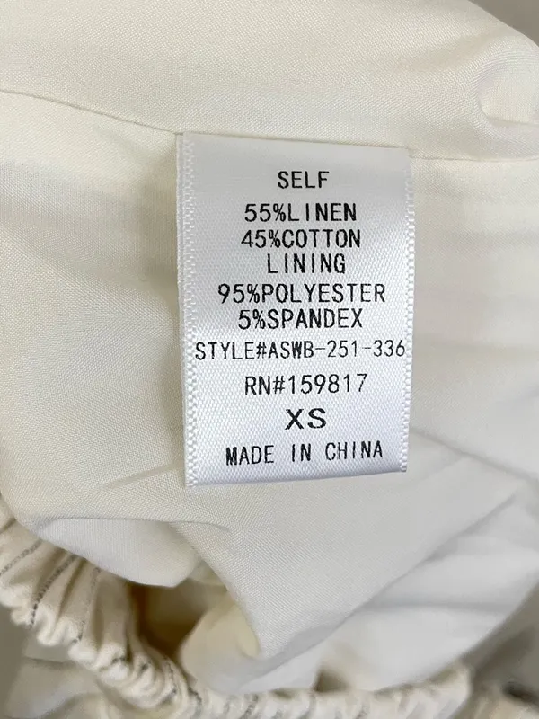 Altar’D State Cream Pinstripe Linen Blend‎ Wide-Leg Pants Size XS - Image 7