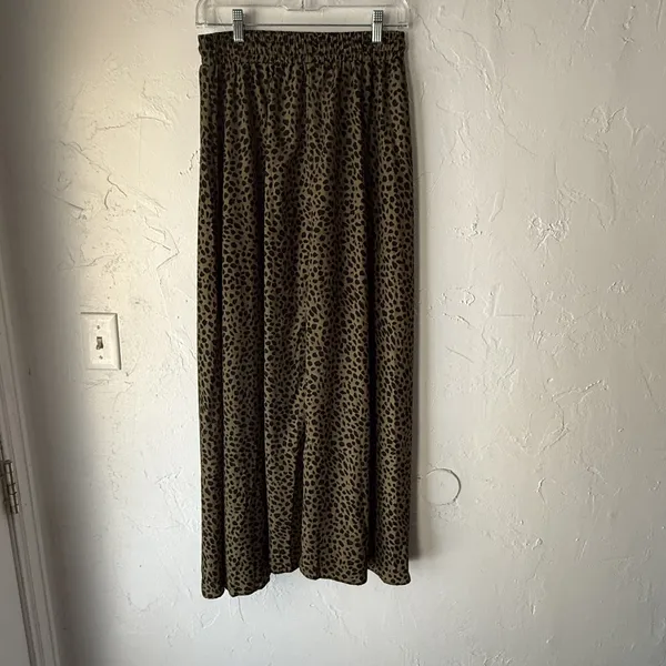 Bluetime Maxi Skirt‎ Witchy Medium Brown Black Leopard Print Pull On Whimsigoth - Image 5